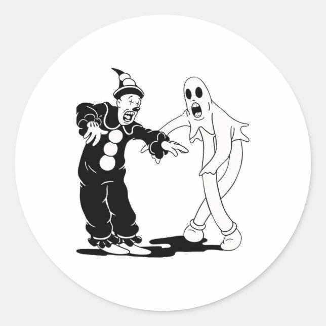 Koko The Clown And Ghost Dancing  Classic Round Sticker (Front)