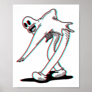 Koko The Clown Ghost Glitch Dancing Poster