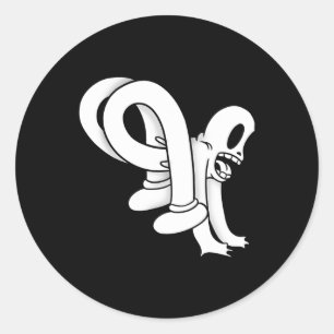 Koko The Clown Ghost Twisty Blackwork Classic Round Sticker
