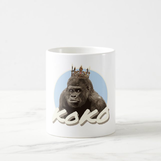 Koko The Gorilla Wearing Crown Coffee Mug (Center)