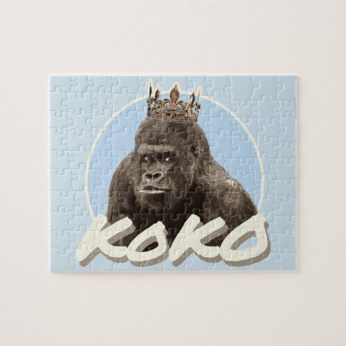Koko The Gorilla Wearing Crown Jigsaw Puzzle