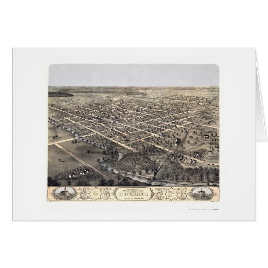 Kokomo, IN Panoramic Map - 1868 Cards (Front Horizontal)