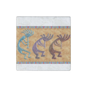 Kokopelli 3D Anasazi Native American Motif Stone Magnet
