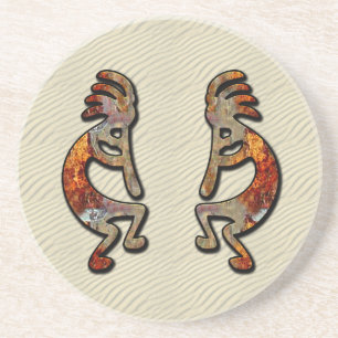 Kokopelli, Ancient  Flute Player of the Desert Sandstone Coaster