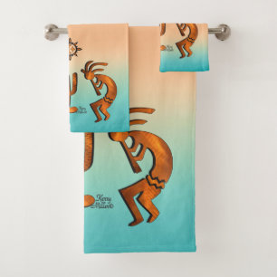 Kokopelli And Cactus Bath Towel Set
