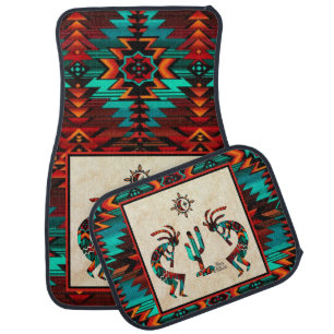 Kokopelli And Cactus Car Floor Mat