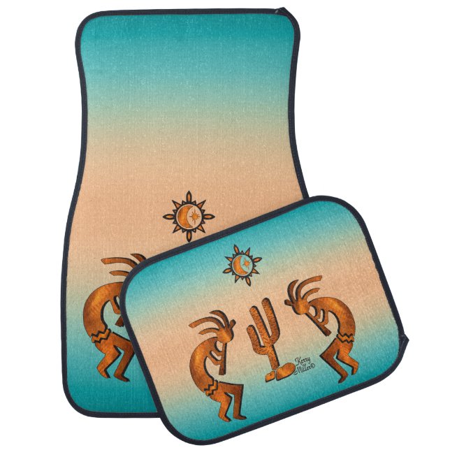 Kokopelli And Cactus Car Floor Mat (Set)