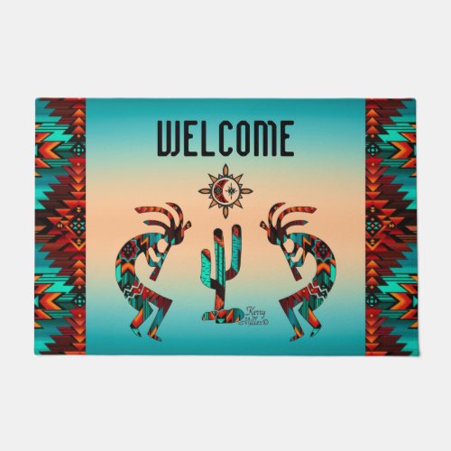 Kokopelli And Cactus Doormat