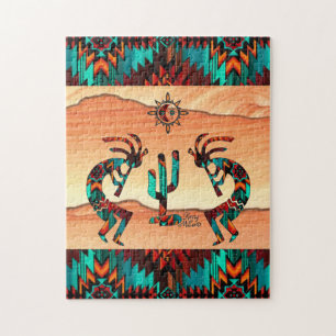 Kokopelli And Cactus Jigsaw Puzzle