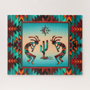 Kokopelli And Cactus Jigsaw Puzzle