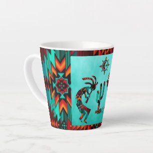 Kokopelli And Cactus Latte Mug