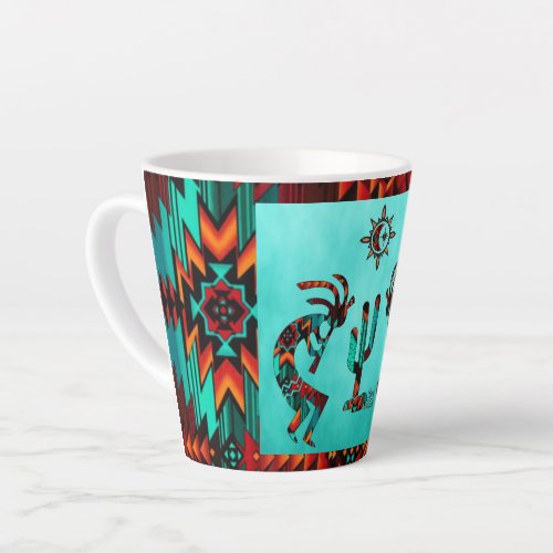 Kokopelli And Cactus Latte Mug