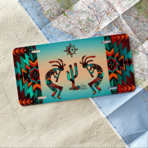 Kokopelli And Cactus License Plate