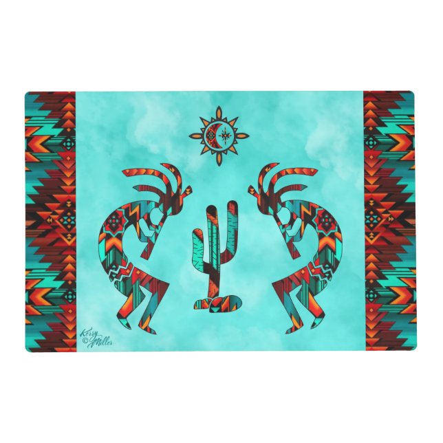 Kokopelli And Cactus Placemat (Front)