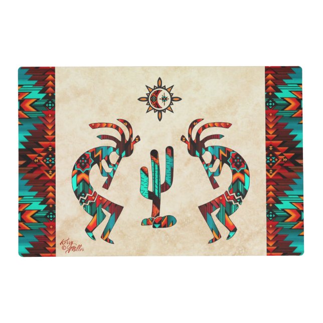 Kokopelli And Cactus Placemat (Front)