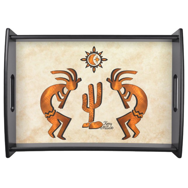 Kokopelli And Cactus Serving Tray (Front)