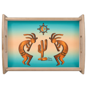 Kokopelli And Cactus Serving Tray