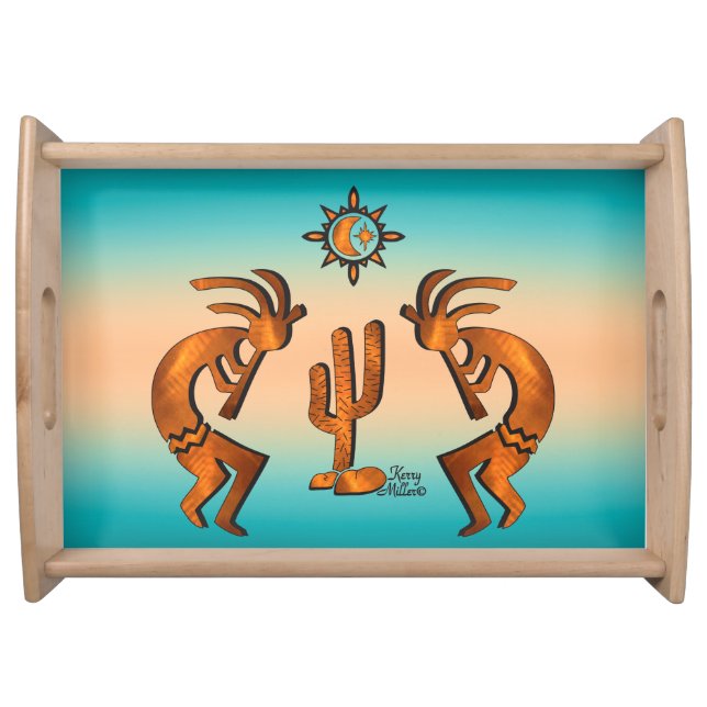 Kokopelli And Cactus Serving Tray (Front)