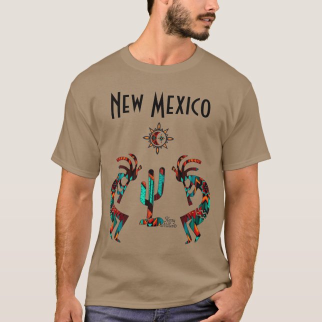 Kokopelli And Cactus T-Shirt (Front)