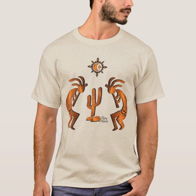 Kokopelli And Cactus T-Shirt (Front)