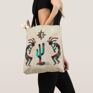 Kokopelli And Cactus Tote Bag