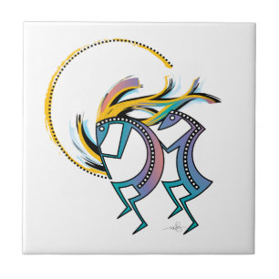 Kokopelli and Kokopelli Mana Ceramic Tile
