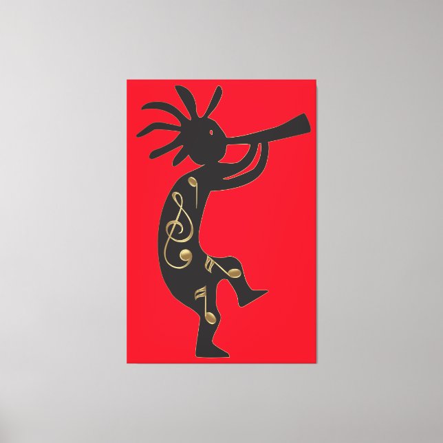 Kokopelli and Music Canvas Print (Front)