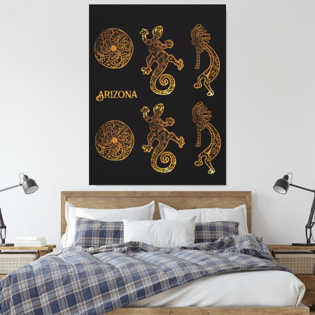 Kokopelli Art Canvas Print (Insitu(Bedroom))