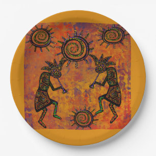 Kokopelli Art Paper Plates