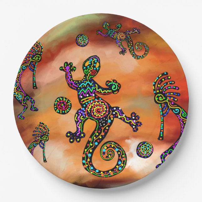 Kokopelli Art Paper Plates (Front)