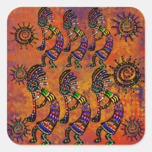 Kokopelli Art  Square Sticker