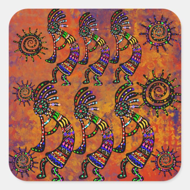 Kokopelli Art  Square Sticker (Front)
