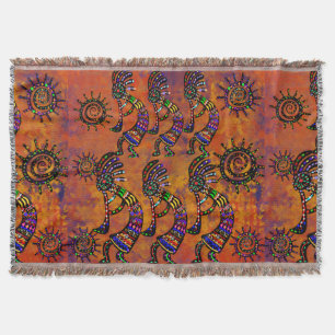 Kokopelli Art  Throw Blanket