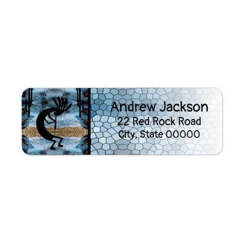 Kokopelli Blue Landscape Return Address Label