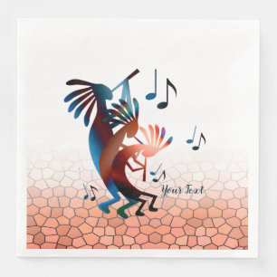Kokopelli Blues Music 2 Desert Sunset Paper Dinner Napkins
