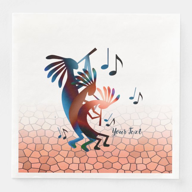 Kokopelli Blues Music 2 Desert Sunset  Paper Dinner Napkins (Front)
