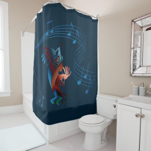 Kokopelli Blues Music 2 Shower Curtain