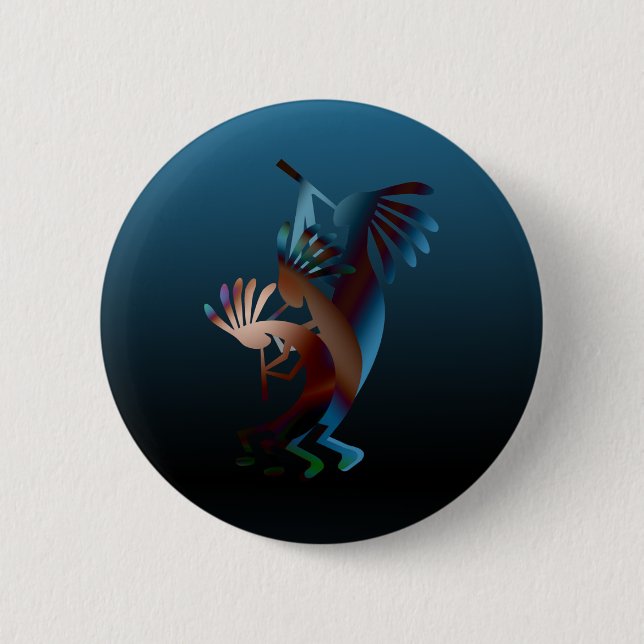 Kokopelli Blues Music Button (Front)