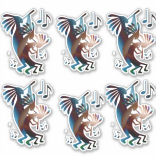 Kokopelli Blues Music Group of 6 Vinyl Sticker
