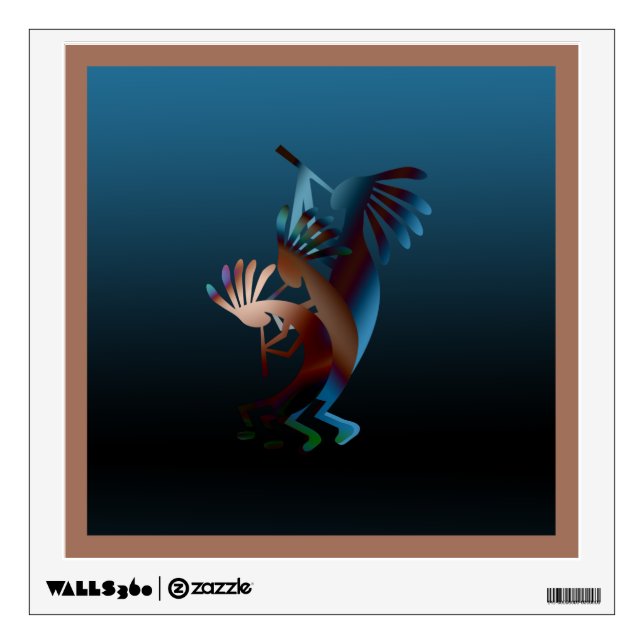 Kokopelli Blues Music Wall Sticker (Front)