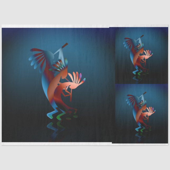 Kokopelli Blues Set Decoupage Tissue Paper (Front)
