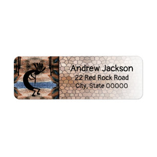 Kokopelli Brown Landscape Return Address Label