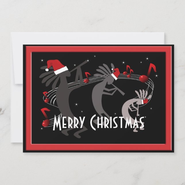 Kokopelli Christmas Flat Greeting Card (Front)