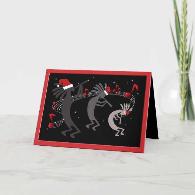 Kokopelli Christmas Greeting Card (Front)