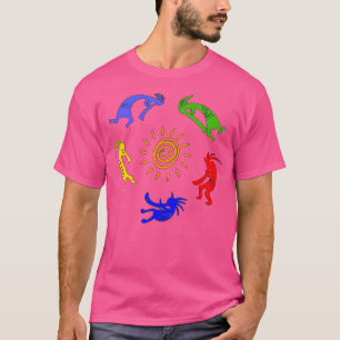 Kokopelli Colorful Sun Dancing Musicians Good Fort T-Shirt