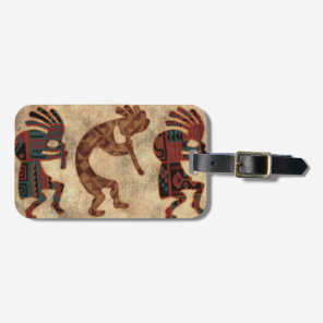 Kokopelli Dancers Desert Colors Luggage Tag