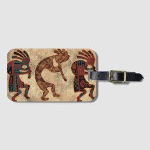 Kokopelli Dancers Desert Colors Luggage Tag
