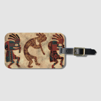 Kokopelli Dancers Desert Colors Luggage Tag