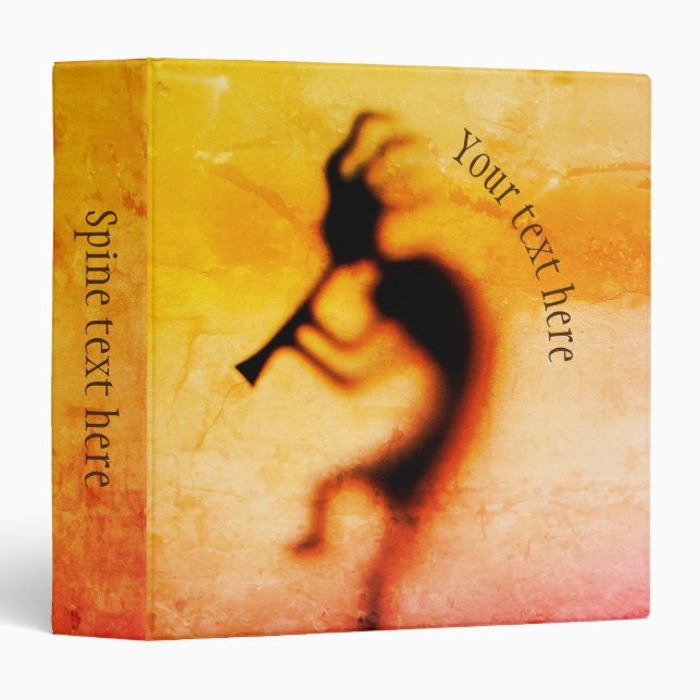 Kokopelli Deity Of Good Times Personalized 3 Ring Binder (Front/Spine)