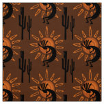 Kokopelli Desert Southwest Sun Brown Fabric